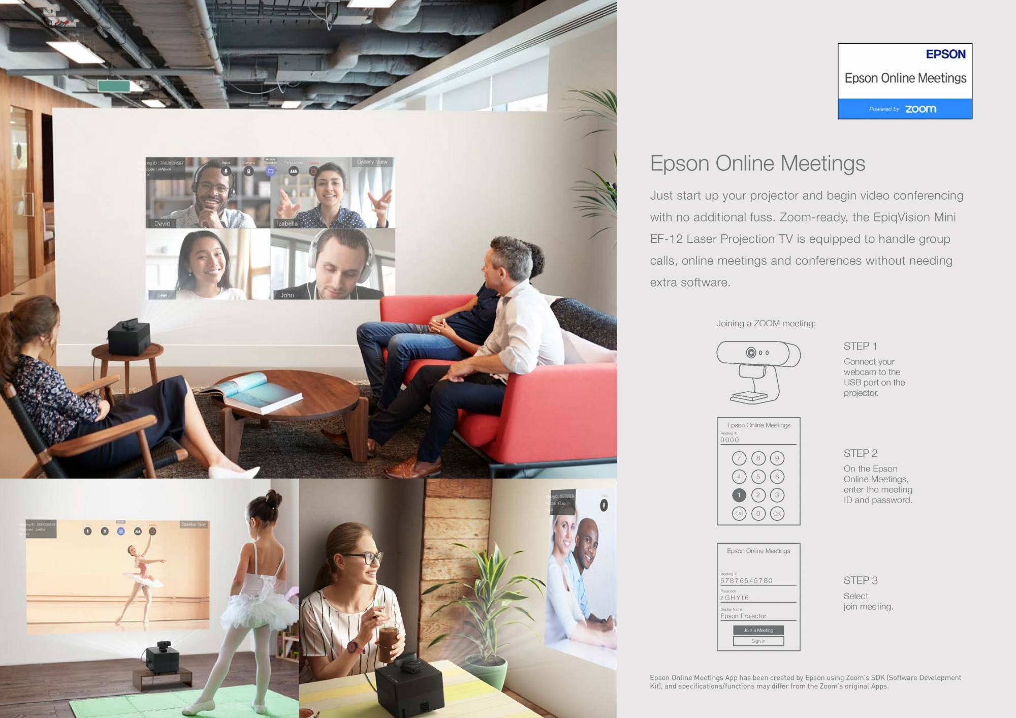 Epson EpiqVision EF12 Mini 3LCD Full HD Laser Projection TV Home