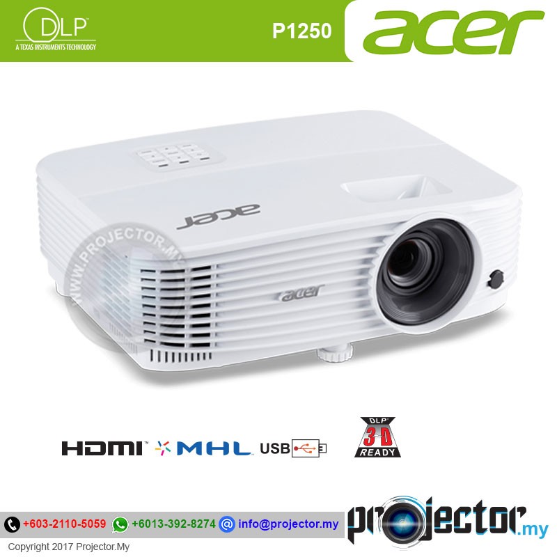 Acer P1250 XGA 3600 Lumens Essential DLP Projector