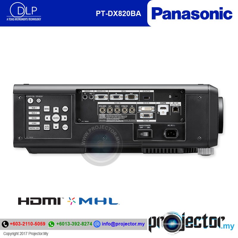 PANASONIC PTDX820 XGA 8200 LUMENS INSTALLATION PROJECTOR